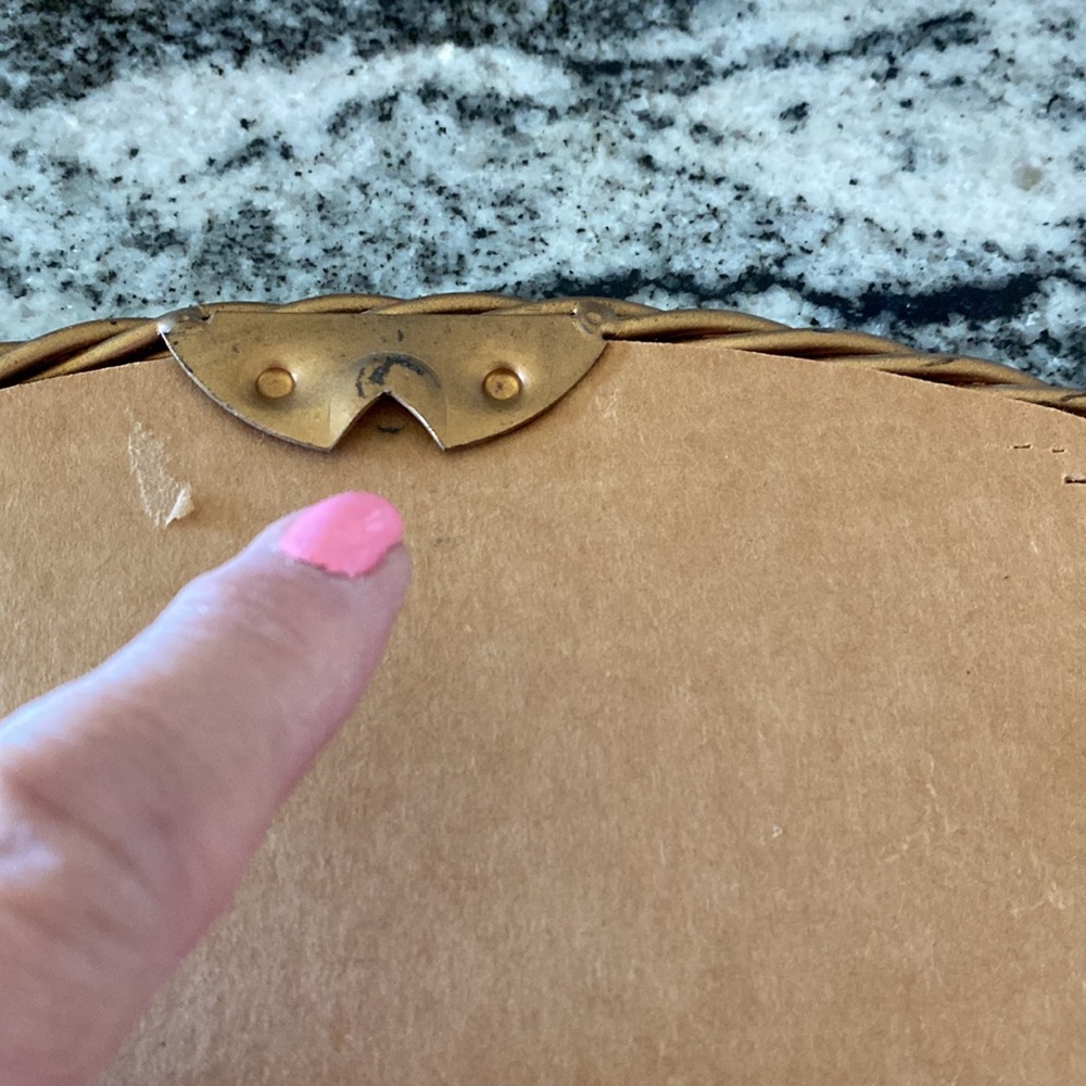 Vintage Oval Braided Frame Vanity Mirror - Gold Tone! - Picture 4 of 4